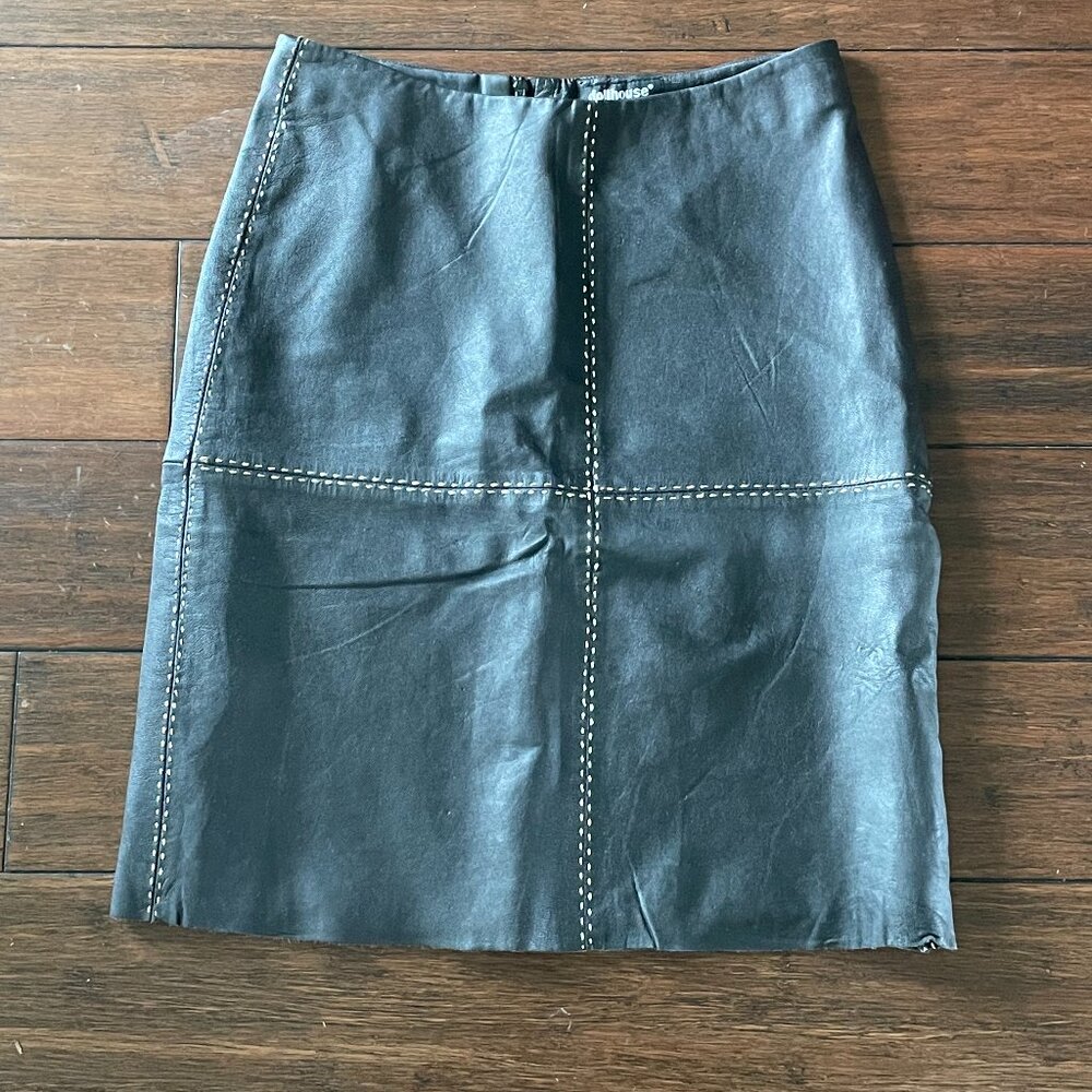 Dollhouse black leather skirt